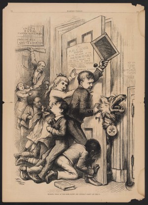 Tilden's "Wolf at the Door, Gaunt and Hungry." Don't let him in http://omeka.pahrc.net/items/show/7367
